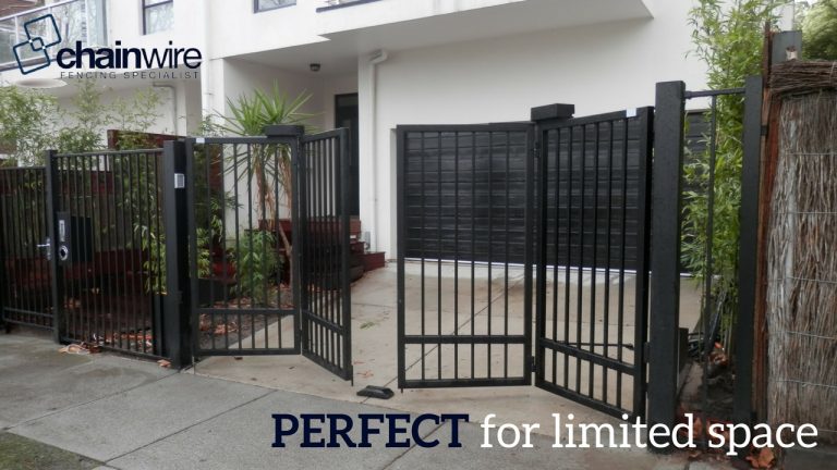 bi fold swing gate feature - Chainwire Fencing Newcastle