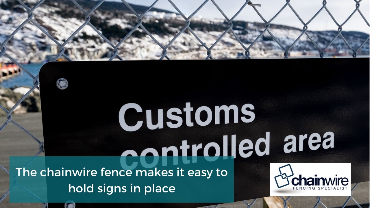 The chainwire fence makes it easy to hold signs in place
