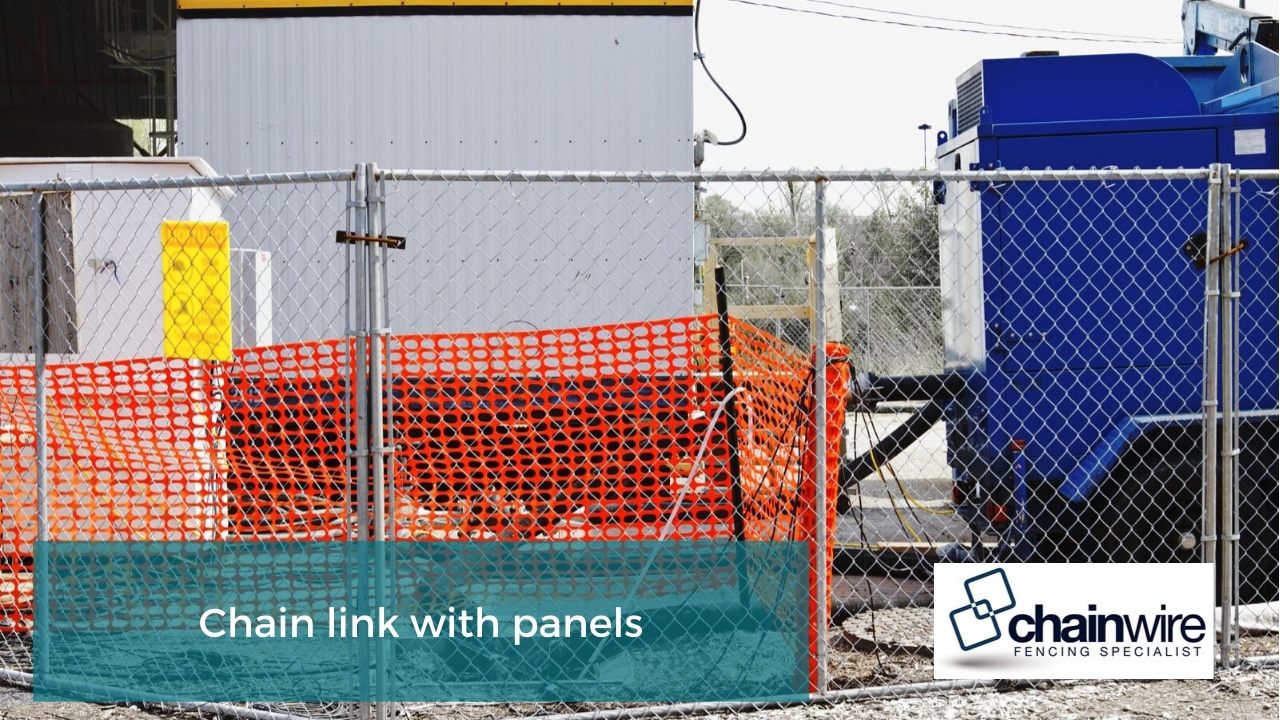 Chain link with panels
