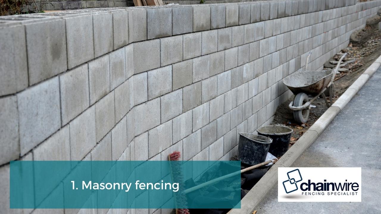 1. Masonry fencing